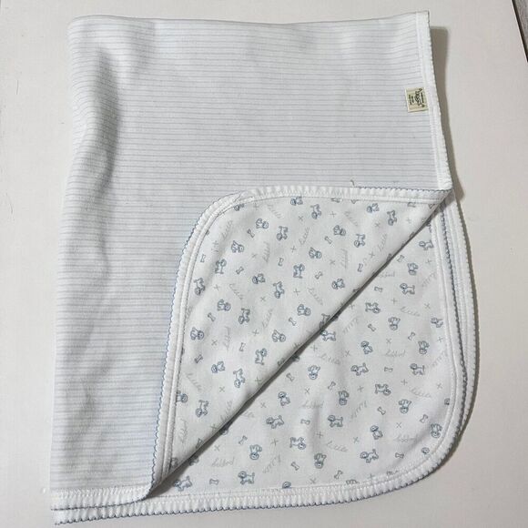Nordstrom Baby Blue Little Puppy Dog Striped Boys Baby Blanket Lovey Lovie - Picture 14 of 16